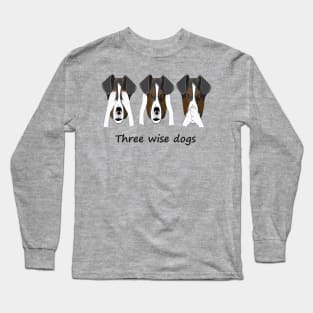 Three wise dogs Three wise monkeys see no evil, hear no evil, speak no evil Japanese Long Sleeve T-Shirt